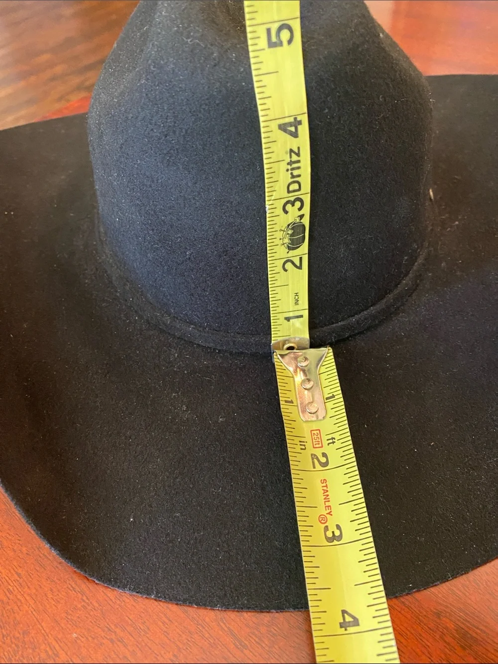 Twister 2X Black Wool Felt DALLAS Western Hat with Silver 3 pc. Buckle hatband